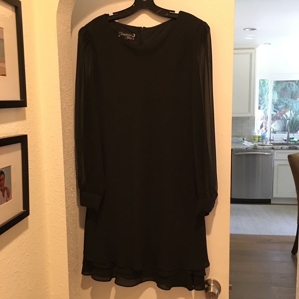 Classic sheer sleeve LBD little black dress
